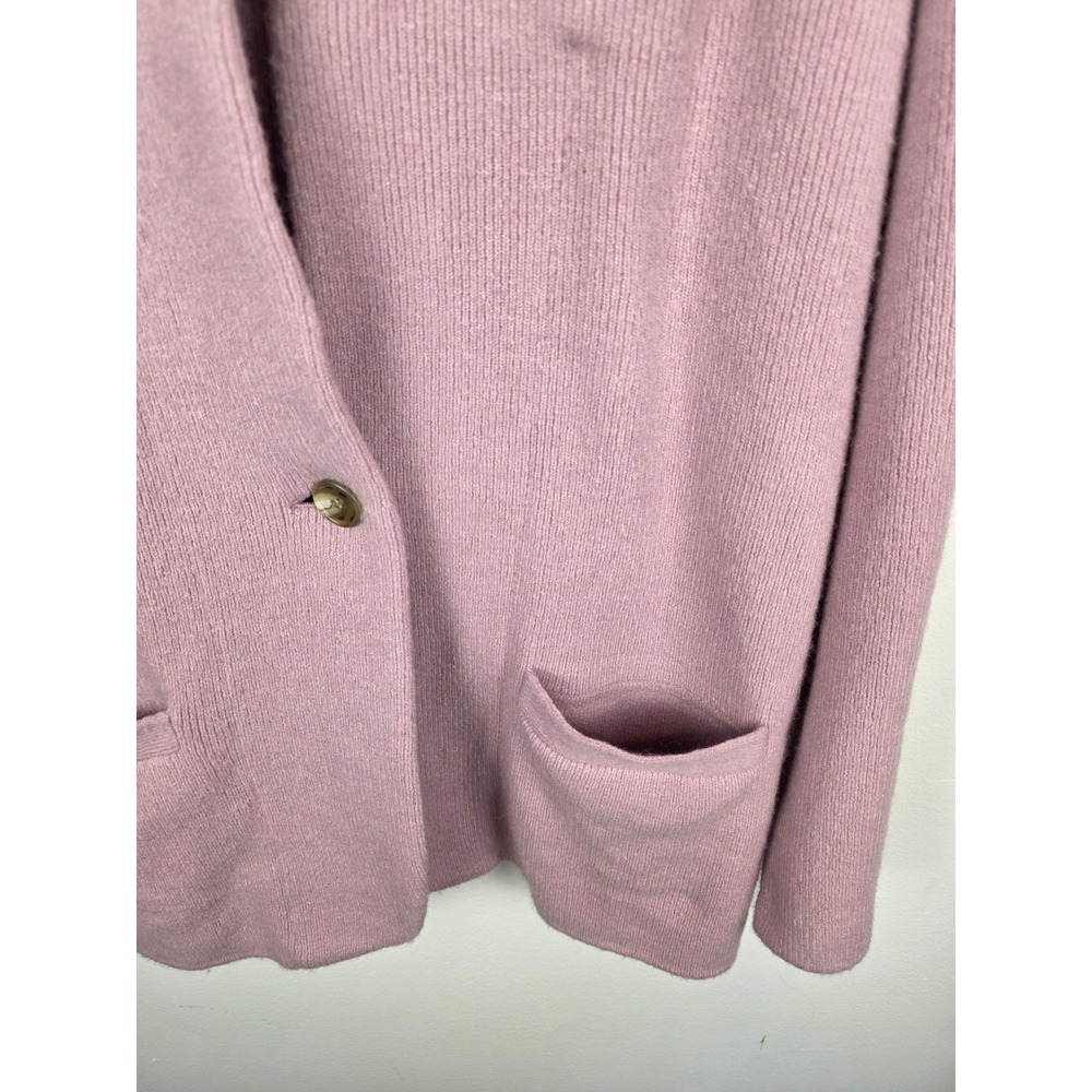 J.Crew Cocoon Women Ribbed Merino Alpaca Blend Cardigan Sweater Mauve Pink Large - Picture 4 of 9